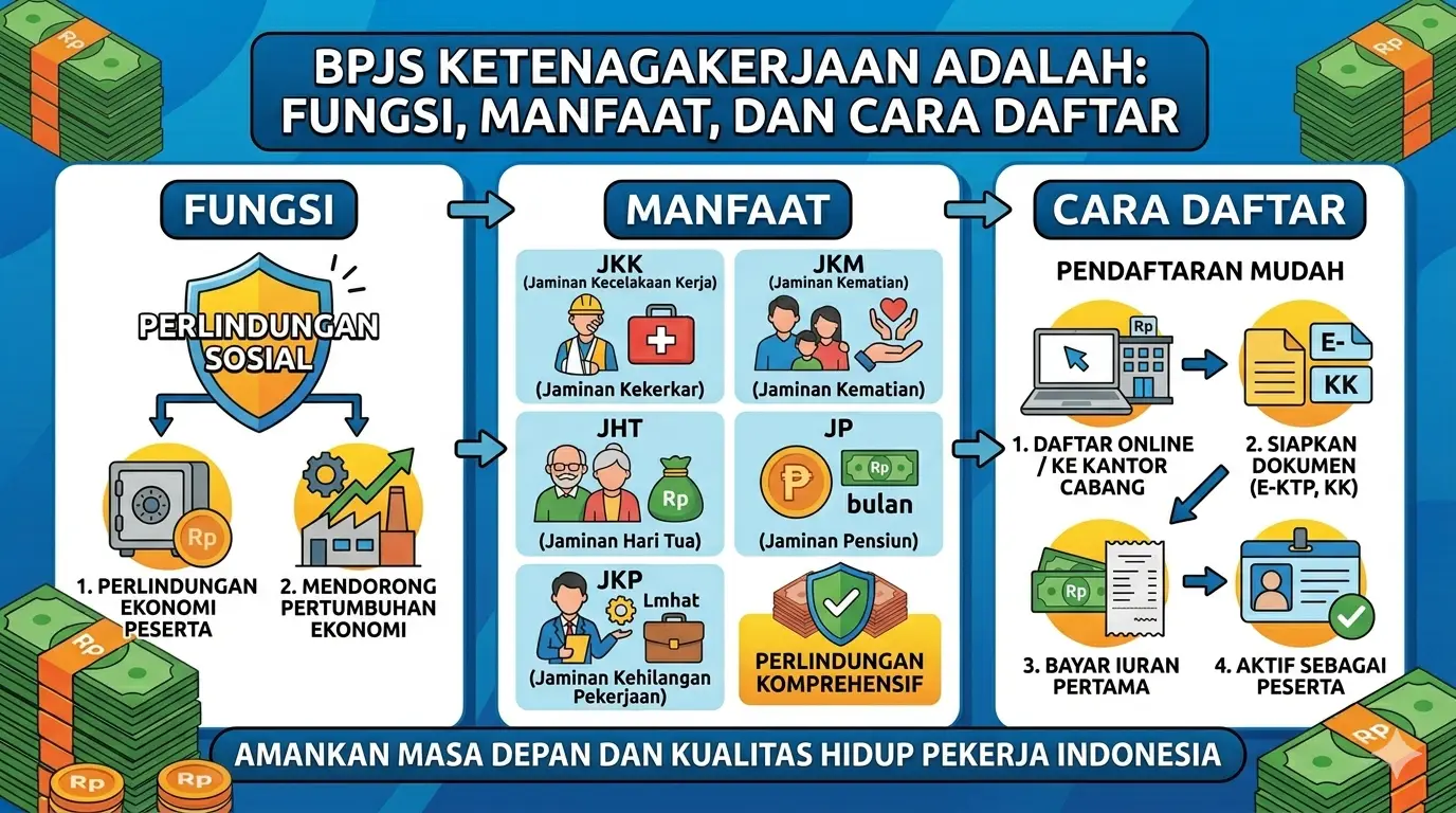 BPJS Ketenagakerjaan adalah fungsi manfaat dan cara daftar lengkap